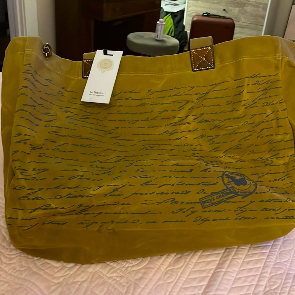 NWT Le Papillon Canvas Tote Bag